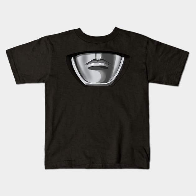 Mighty Morphin Power Mask BLACK Kids T-Shirt by BossFightMAM